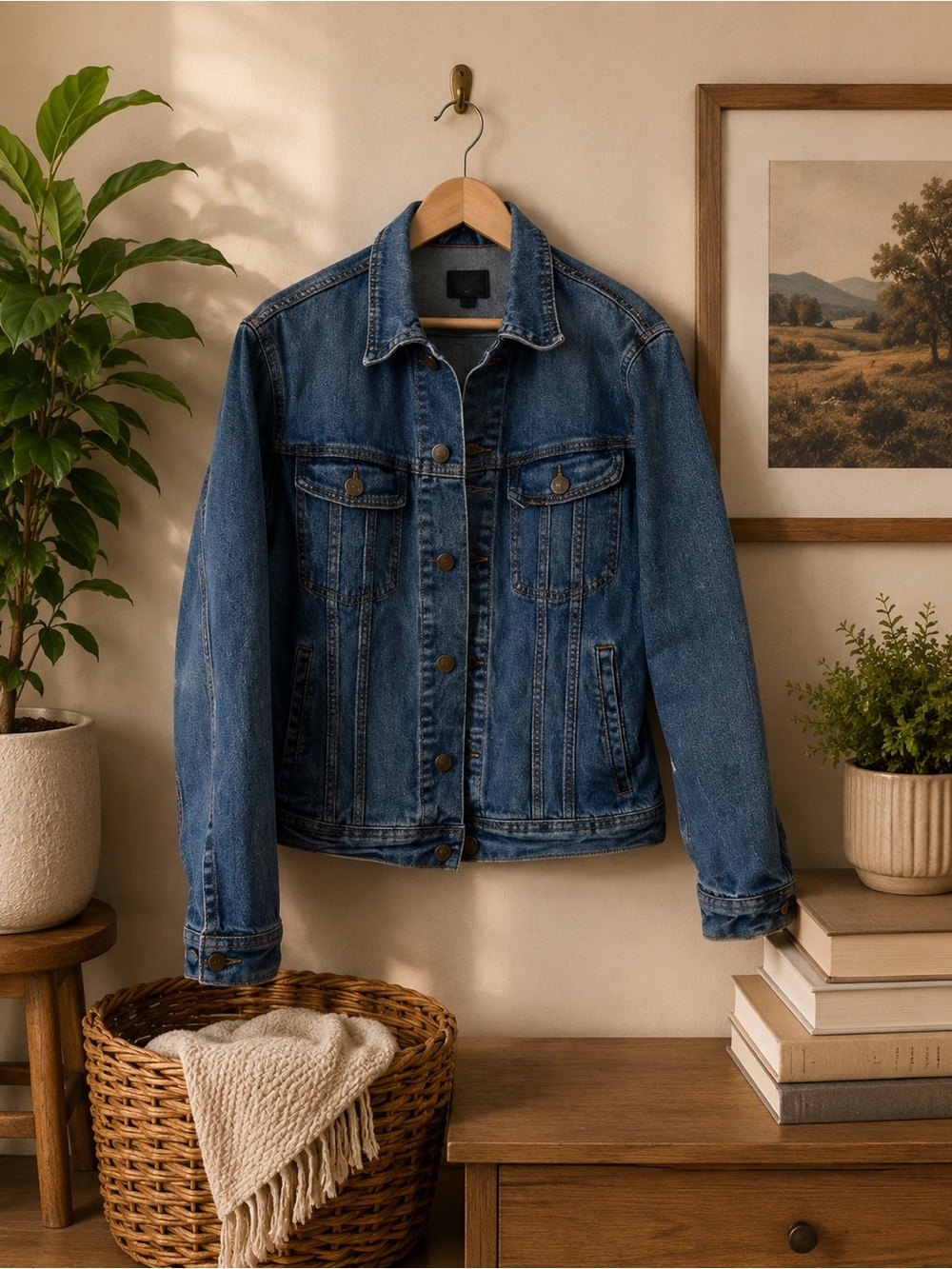 Lee Premium Quality Medium Wash Denim Jacket Size Medium
